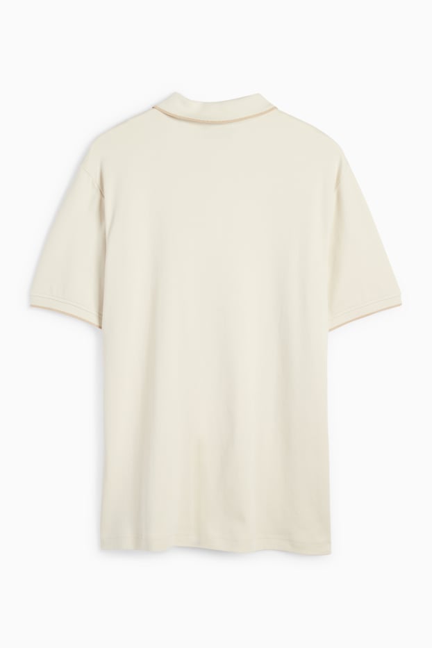 Men - Polo shirt - regular fit - textured - creme