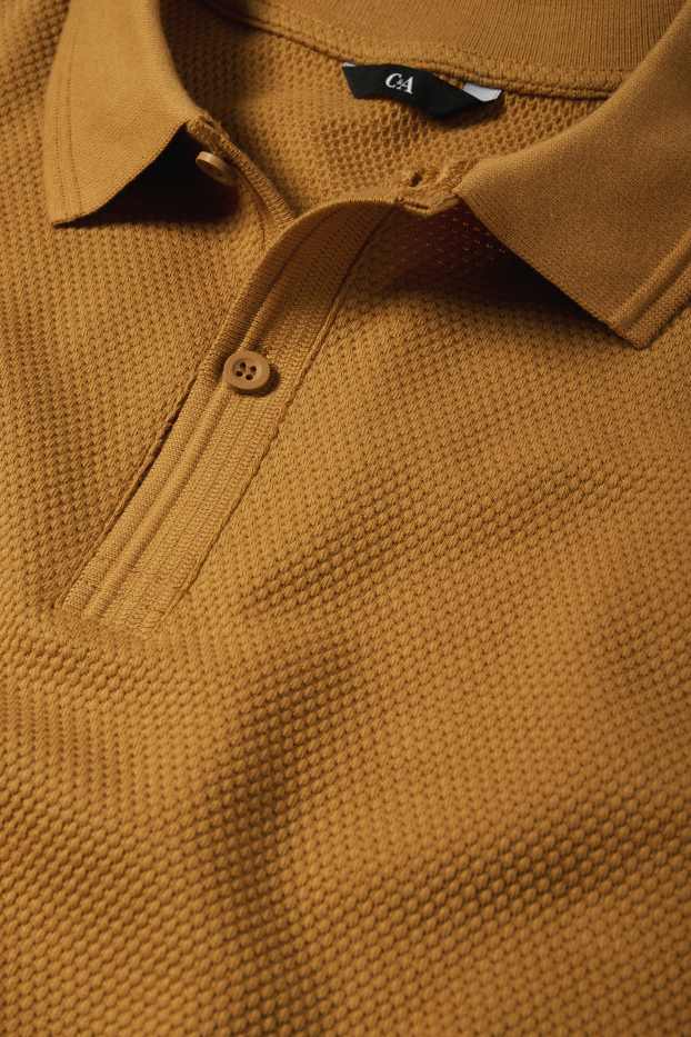 Home - Polo - regular fit - texturat - marró