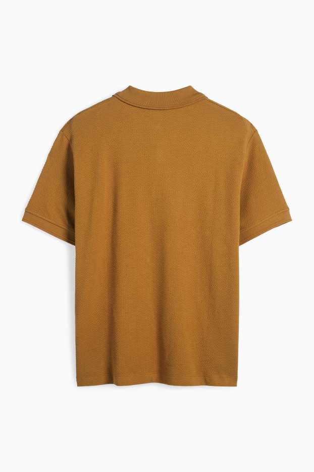 Home - Polo - regular fit - texturat - marró