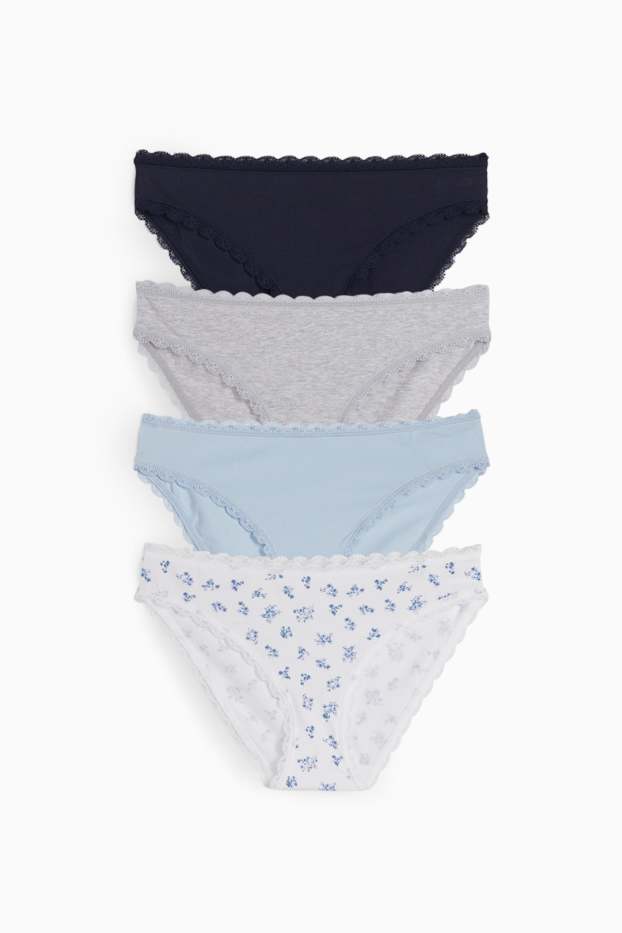 Women - Multipack of 4 - knickers - dark blue / gray