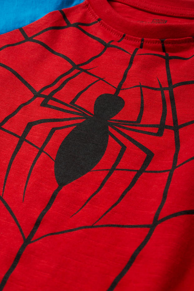 Kinder Buben - Spider-Man - Set - Kurzarmshirt und Shorts - 2 teilig - rot / blau