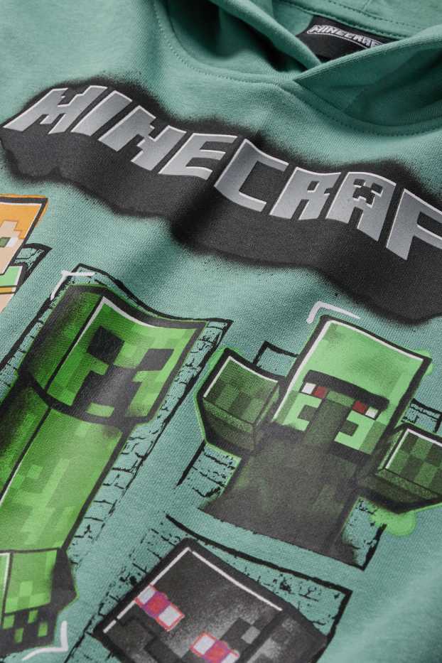Enfants garçons - Minecraft - sweat à capuche - turquoise