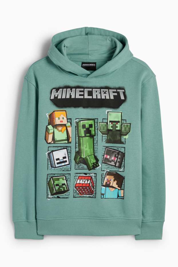 Enfants garçons - Minecraft - sweat à capuche - turquoise