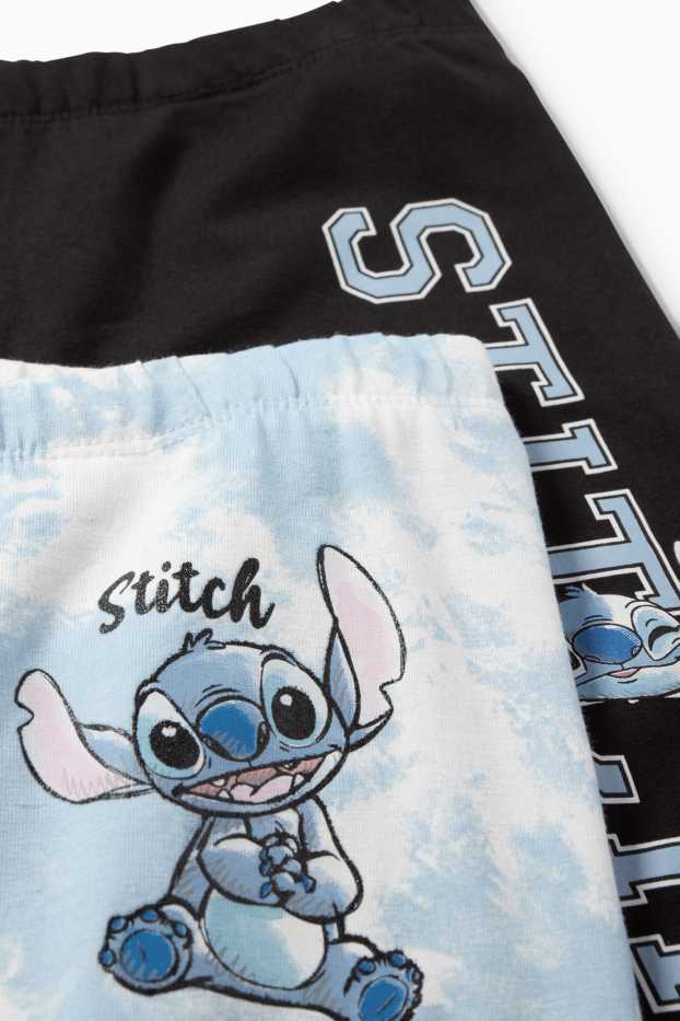 Kinder Mädchen - Multipack 2er - Lilo & Stitch - Radlerhose - blau  / schwarz
