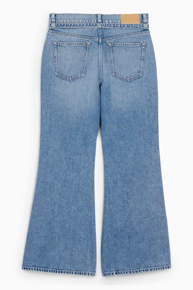 Dames - Loose flared jeans - mid waist - jeanslichtblauw