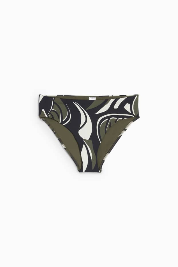 Damen - Bikini-Hose - Mid Waist - LYCRA® XTRA LIFE™ - gemustert - schwarz