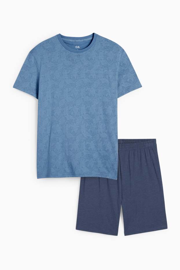Herren - Shorty-Pyjama - blau