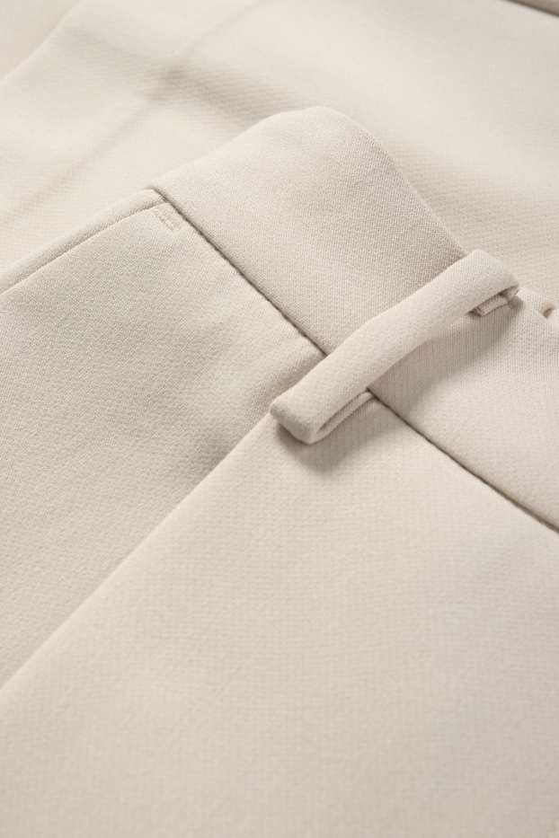 Dámské - Plátěné kalhoty - high waist - tapered fit - béžová