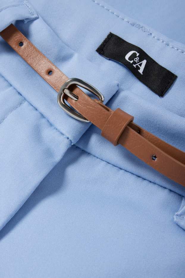 Damen - Bermudas mit Gürtel - Mid Waist - blau