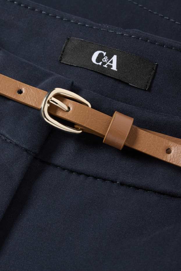 Damen - Bermudas mit Gürtel - Mid Waist - dunkelblau