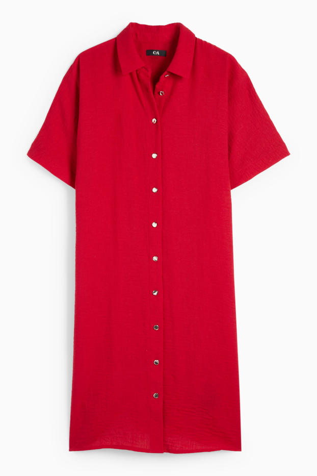 Femei - Rochie tip bluză - roșu
