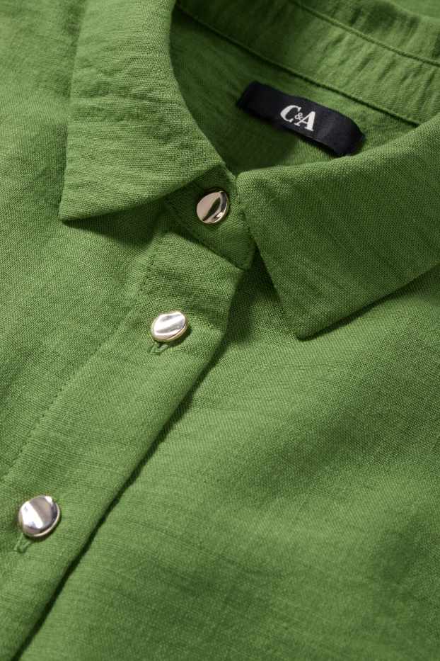 Femmes - Robe-chemisier - vert