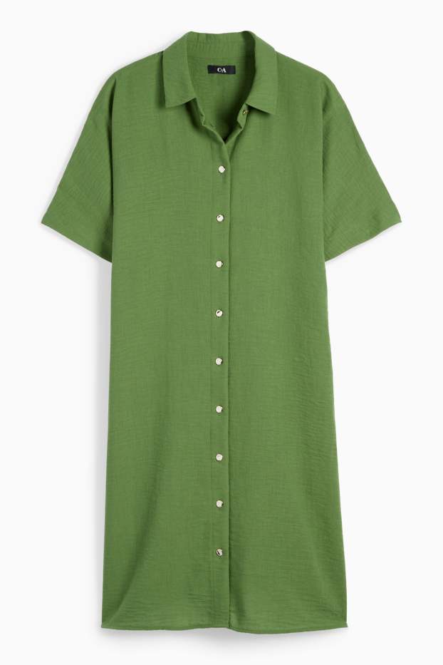 Femmes - Robe-chemisier - vert