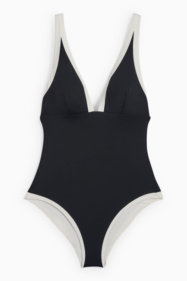 Damen - Badeanzug - wattiert - LYCRA® XTRA LIFE™ - schwarz / weiss