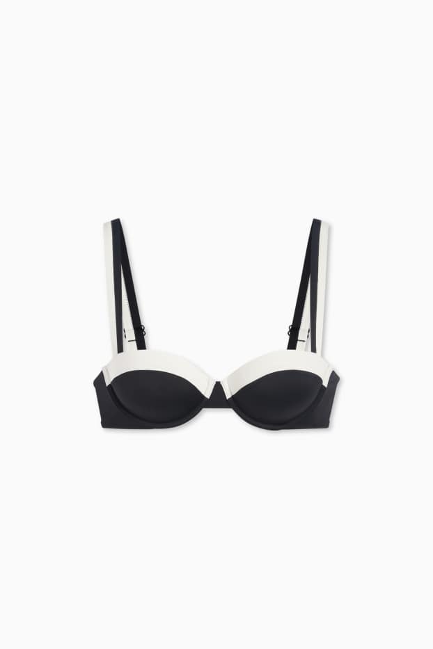 Donna - Reggiseno bikini con ferretti - imbottito - LYCRA® XTRA LIFE™ - nero / bianco