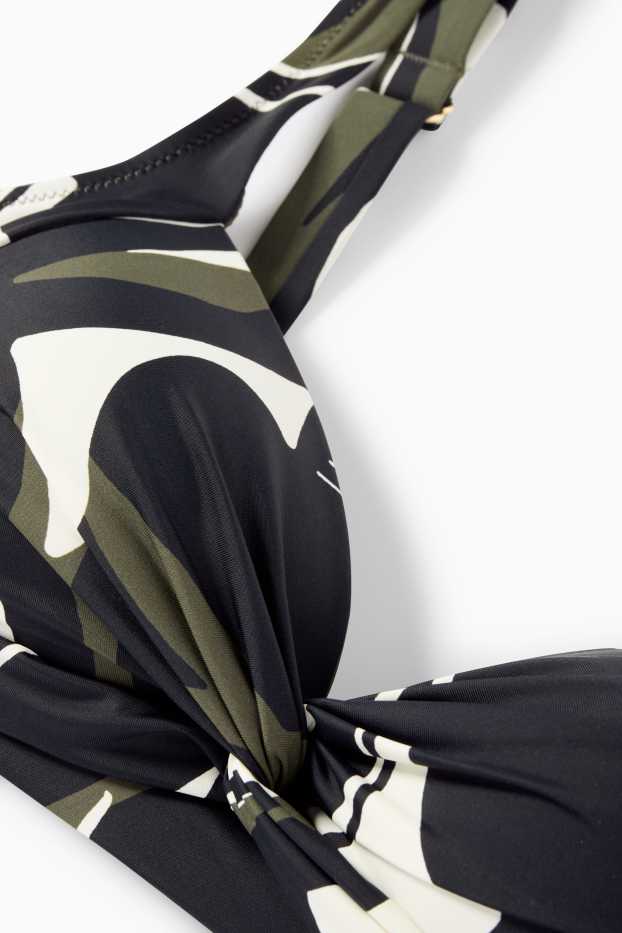 Damen - Bikini-Top - wattiert - LYCRA® XTRA LIFE™ - gemustert - schwarz