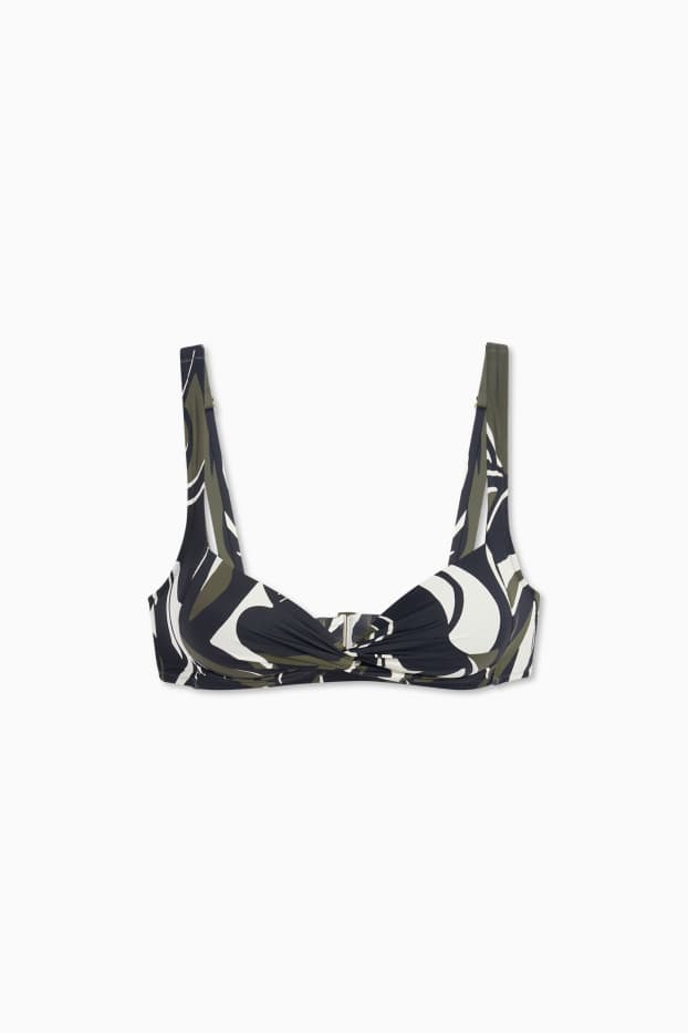 Damen - Bikini-Top - wattiert - LYCRA® XTRA LIFE™ - gemustert - schwarz