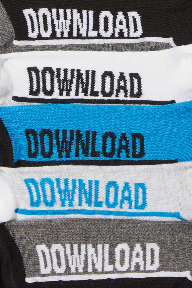 Enfants garçons - Lot de 5 paires - download - chaussettes à motif - blanc