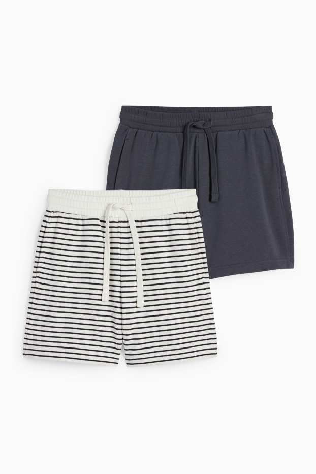 Femmes - Lot de 2 - shorts basiques en molleton - bleu foncé
