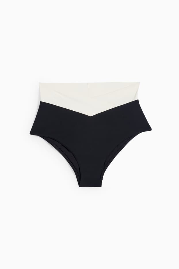 Damen - Bikini-Hose - High Waist - LYCRA® XTRA LIFE™ - schwarz / weiß