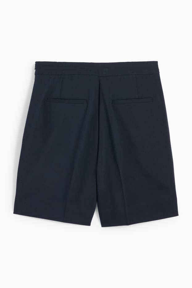 Femei - Pantaloni scurți - talie înaltă - albastru închis