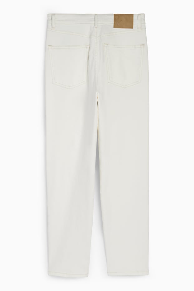 Dámské - Mom jeans - high waist - bílá