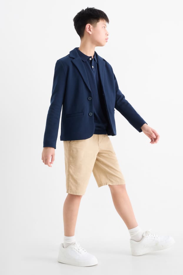 Kinder Jungen - Bermudas - Leinen-Mix - hellbeige