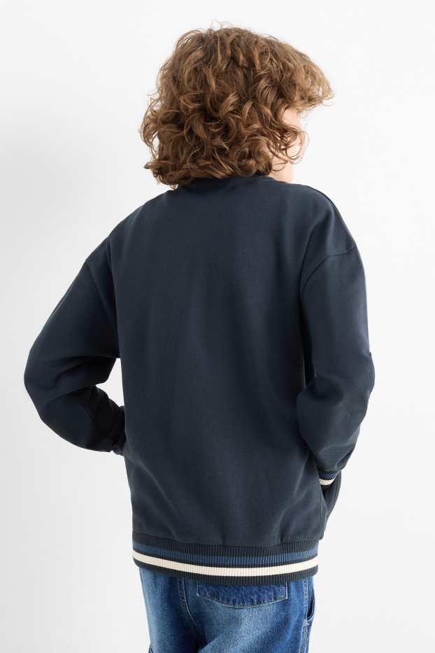 Kinder Jungen - Skater - Collegejacke - strukturiert - dunkelblau