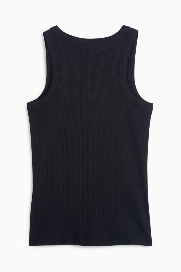 Donna - Top basic - a coste - nero