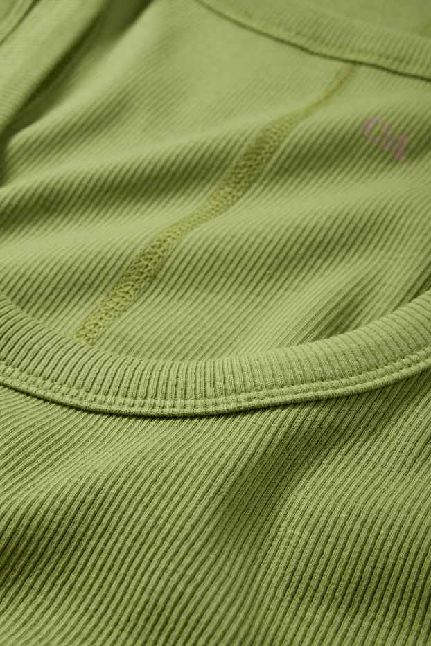 Donna - Top basic - a coste - verde chiaro