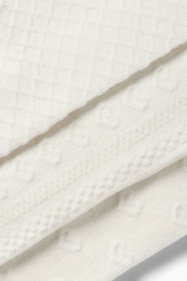 Bebeluși - fete - Multipack 3 perechi - dresuri bebeluși - structurat - alb-crem