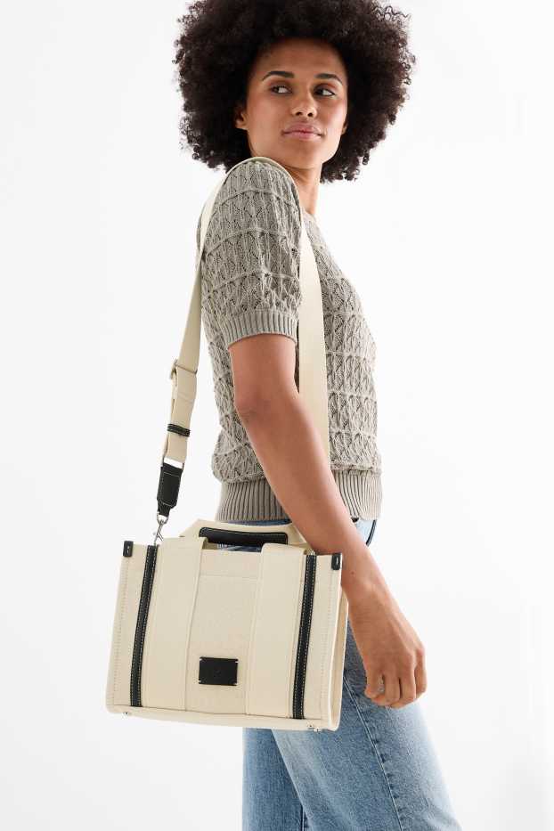 Donna - Borsa a tracolla con spallaccio staccabile - beige chiaro