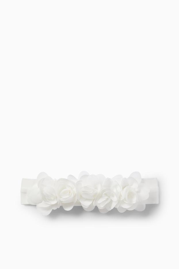 Bebés niñas - Florecitas - diadema para bebé - blanco