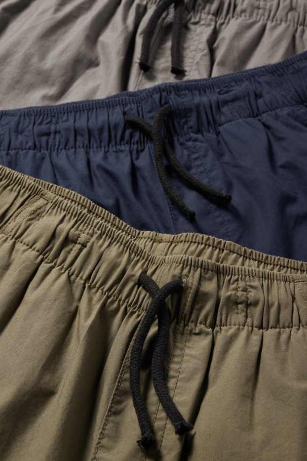 Děti - chlapci - Multipack 3 ks - bermudy - tmavomodrá