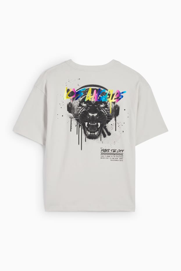 Bambini - Skater e puma - maglia a maniche corte - grigio chiaro