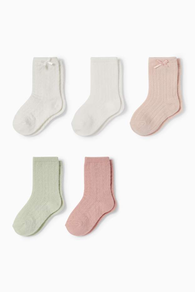 Miminka - dívky - Multipack 5 ks - ponožky pro miminka - světle béžová