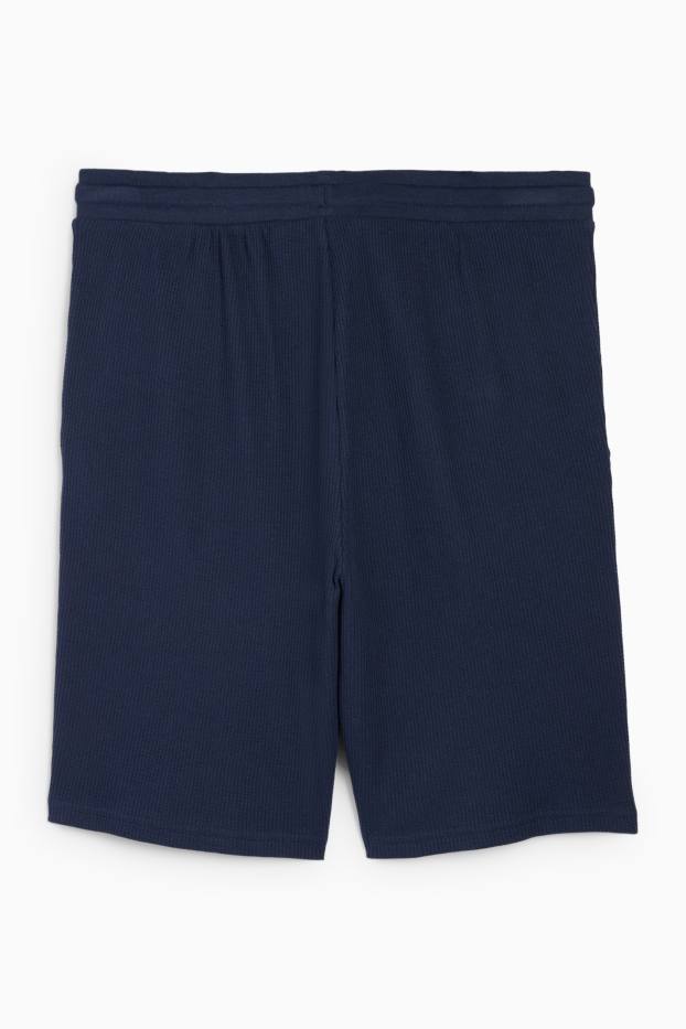 Heren - Pyjamashorts - donkerblauw