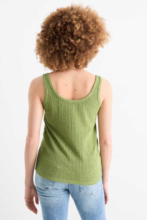 Femei - Top tricotat - reiat - verde