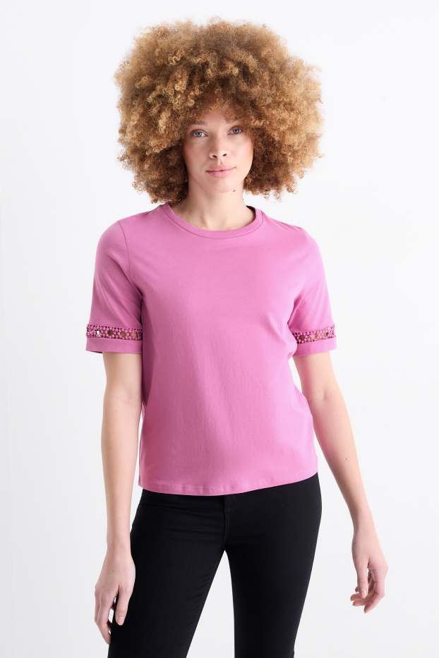 Damen - T-Shirt - hellviolett