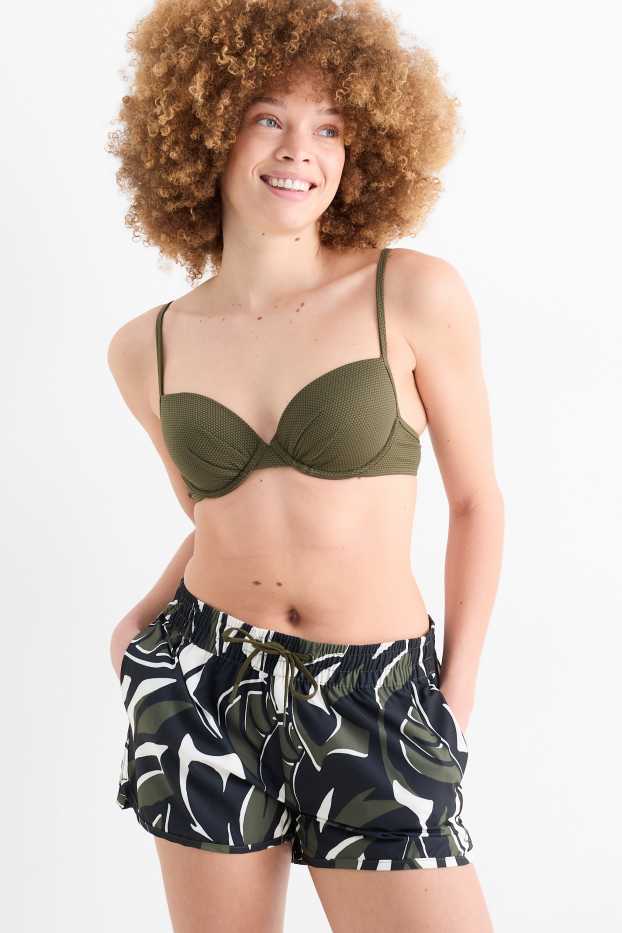 Femmes - Short de bain - à motif - noir