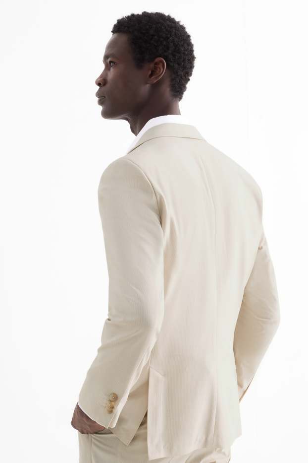 Uomo - Giacca coordinabile - slim fit - Flex - a righe - beige chiaro