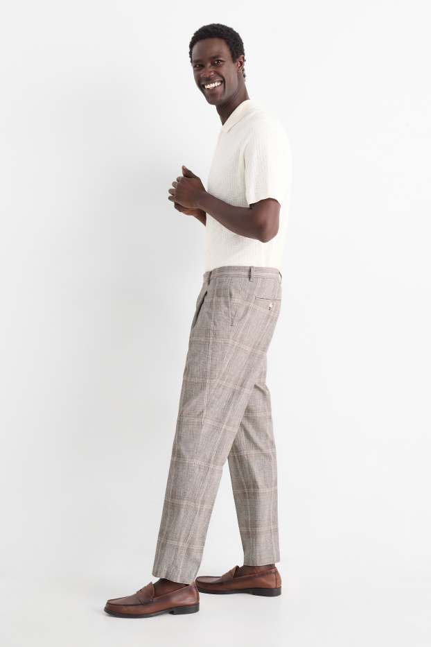 Bărbați - Pantaloni modulari cu conținut de in - regular fit - stretch - gri