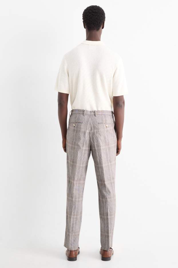 Bărbați - Pantaloni modulari cu conținut de in - regular fit - stretch - gri
