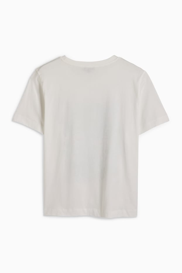 Dona - Samarreta de mànigues curtes amb pedres d’estràs - slim fit - blanc