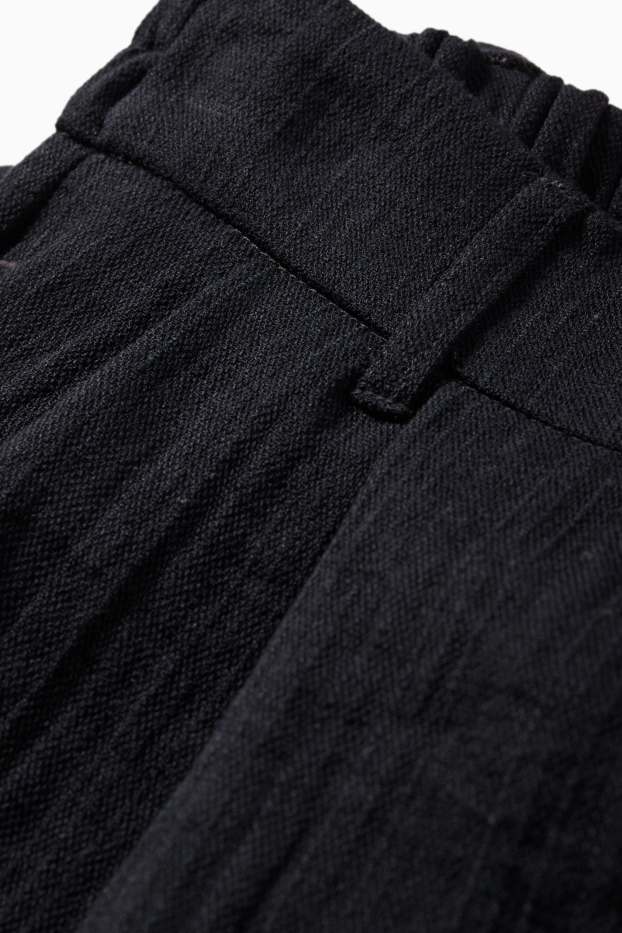 Femei - Pantaloni de stofă - talie înaltă - wide leg - negru