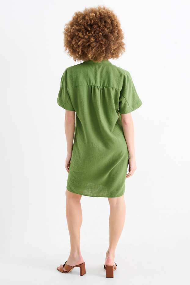Femmes - Robe-chemisier - vert