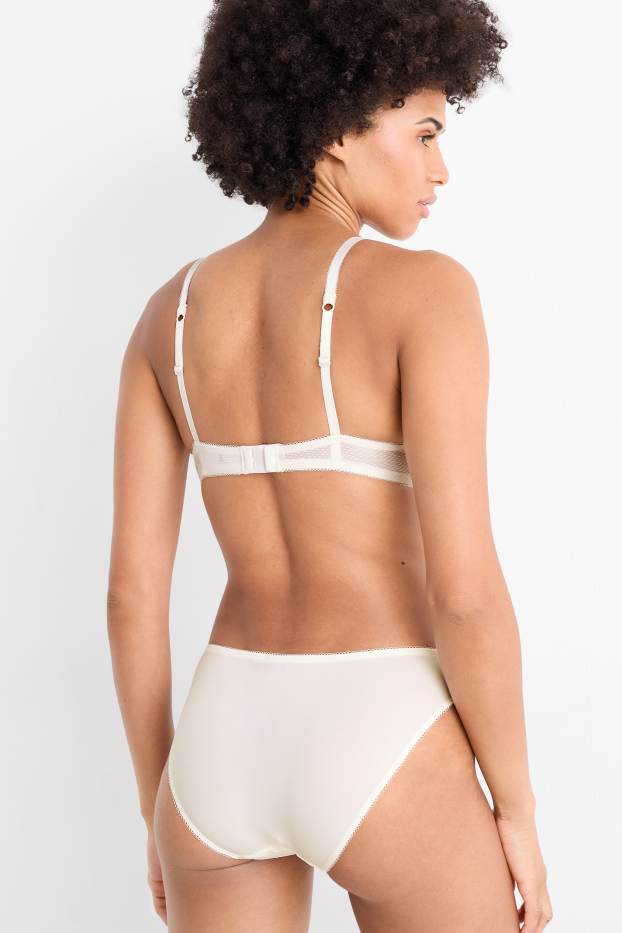 Dames - BH met beugels - PLUNGE - voorgevormd - crème wit