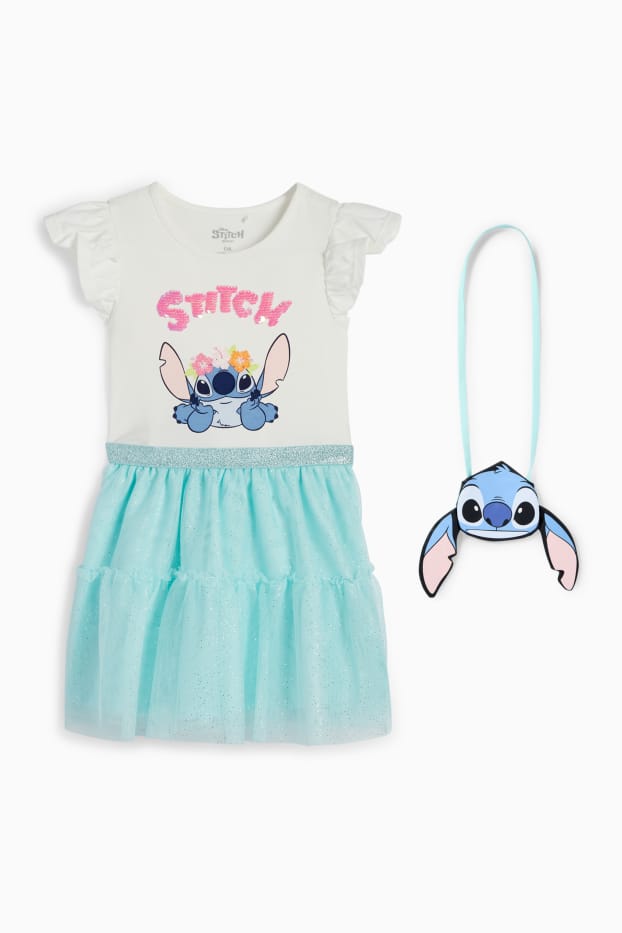 Enfants filles - Lilo & Stitch - ensemble - robe et sac - 2 pièces - turquoise