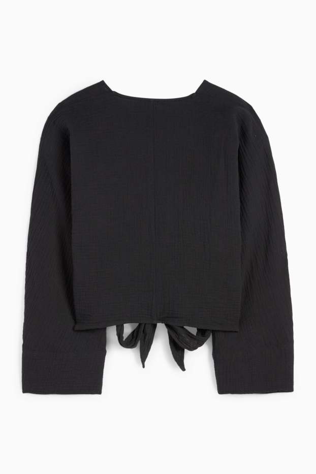 Damen - Musselin-Bluse - schwarz