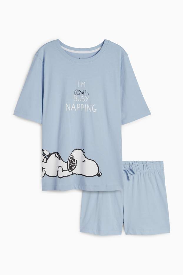 Mujer - Pijama corto - Snoopy - azul claro